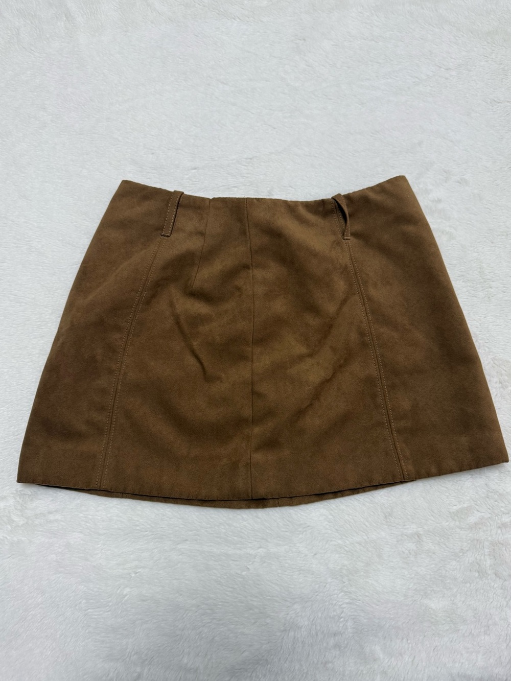 DIVIDED Brown Suede A-Line Mini Skirt Size 0 GUC